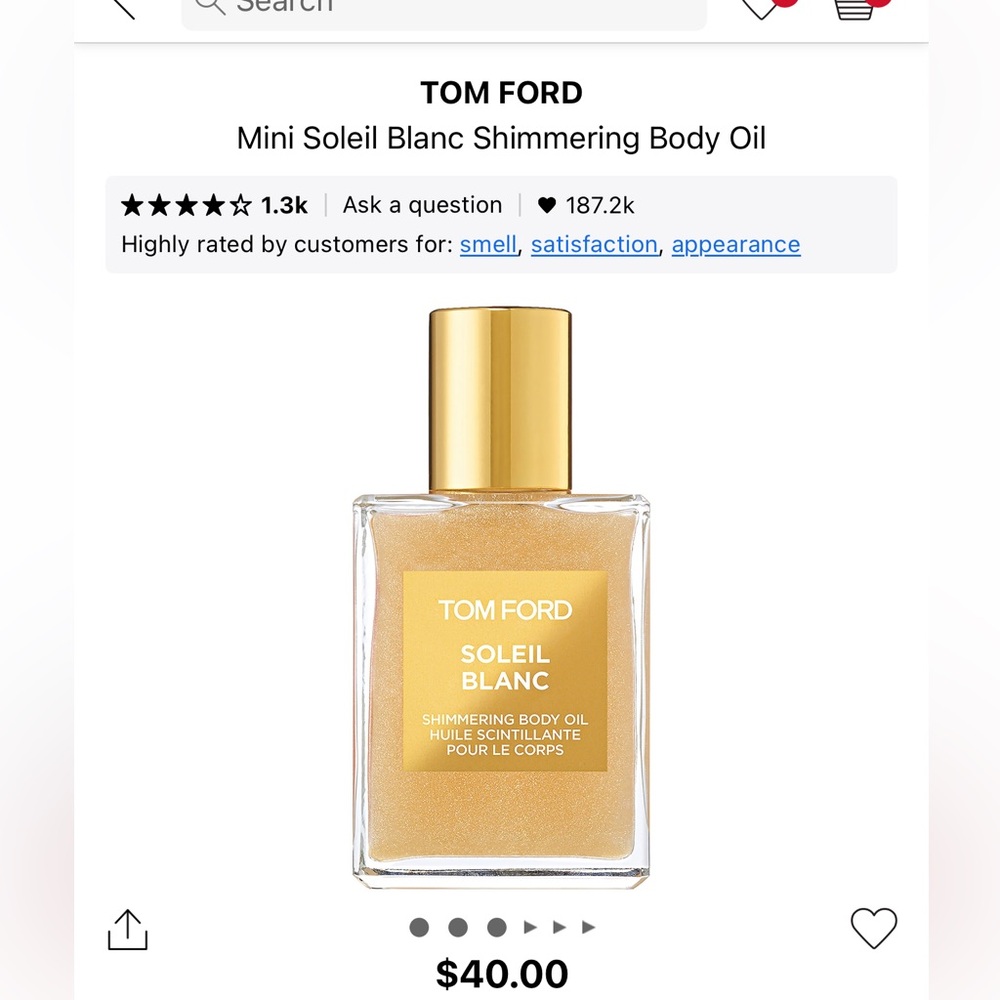 Tom Ford Mini Soleil Blanc Shimmering Body Oil